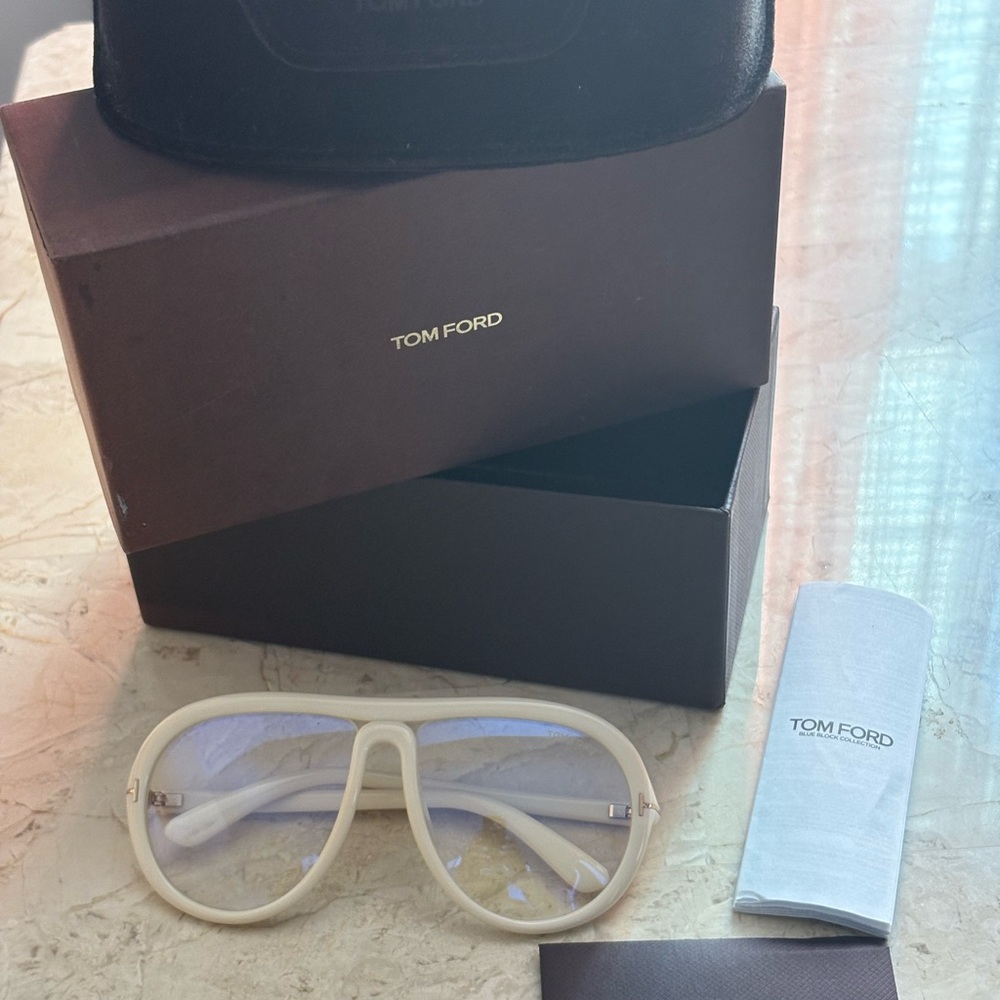 Tom Ford Ivory Aviator Sunglasses